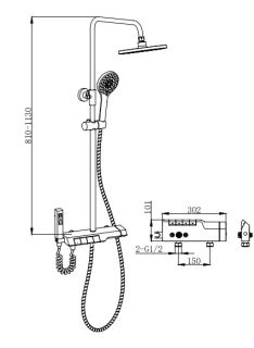 Душевая стойка Boch Mann Vettore TS BM9650 с термостатом хром